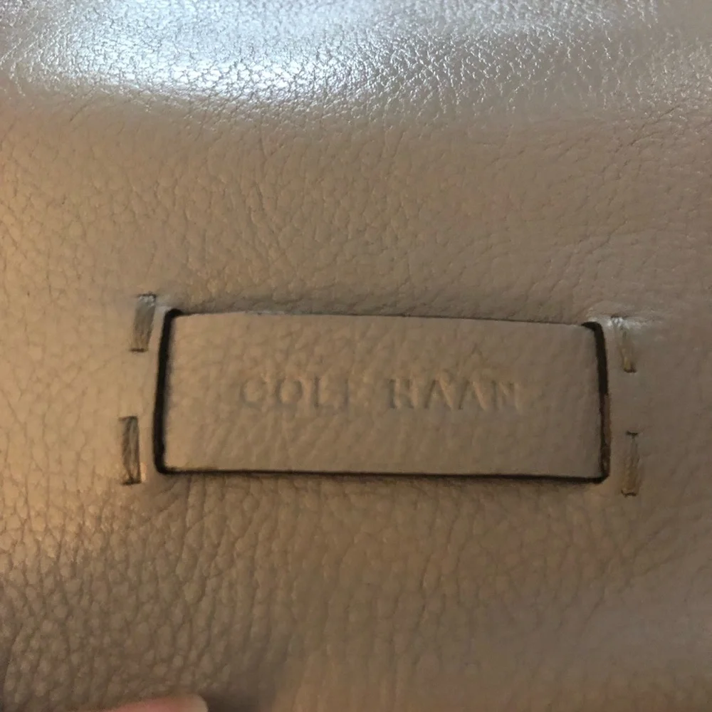 Cole Haan gray leather crossbody handbag purse
